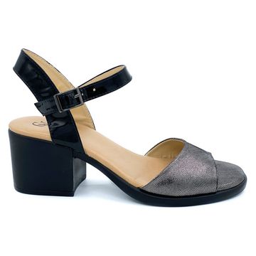 Босоножки Cover черно-серебряные кожаные - фото 1, 210(12-24) COV