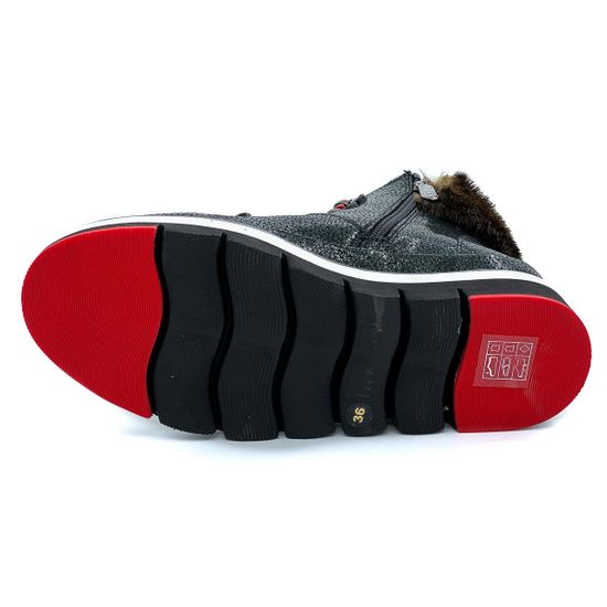 Ботинки женские Lab Milano черные на байке - фото 4, A21126 LAB