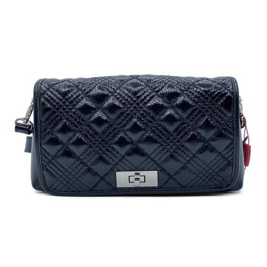 Сумка кросс-боди Marina Creazioni черная из стеганой лакированной кожи - фото 1, B6514 MC NERO LAK TRP265