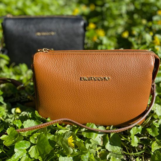 Клатч Di Gregorio рыжий кожаный - фото 5, 