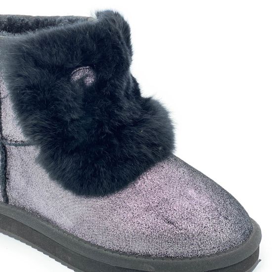 Ботинки Mara серебряные замшевые МЕХ - фото 5, 