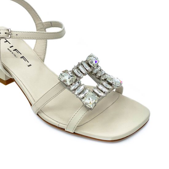 Босоножки Tiffi белые кожаные - фото 6, J730/50 TI CRUDO