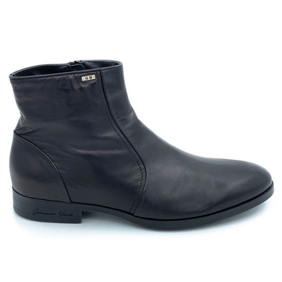 Ботинки Giampieronicola черные кожаные МЕХ - фото 1, 