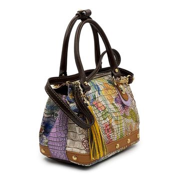 Сумка Marino Orlandi мультиколор кожаная тиснение "крокодил" - фото 2, 4938 MO MULT