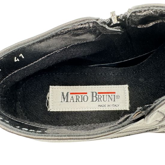 Ботинки Mario Bruni черные кожаные на байке - фото 7, 14881 MB NERO