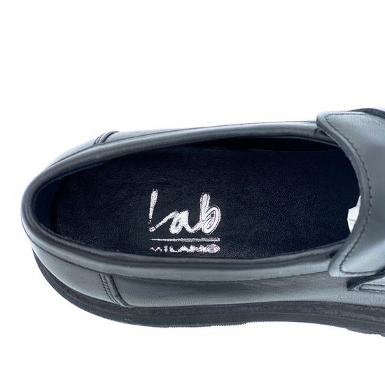 Лоферы Lab Milano черные кожаные демисезонные - фото 7, ZEN10303 LAB