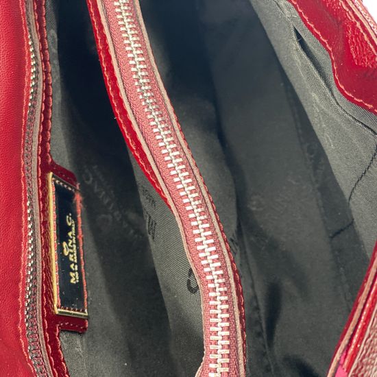 Сумка Marina Creazioni бордовая из стеганой лакированной кожи - фото 4, B6714  MC BORDO LAK