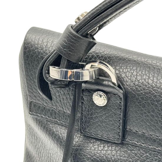 Сумка Loristella черная кожаная - фото 4,