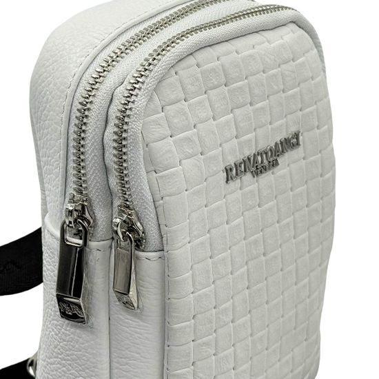 Сумочка кросс-боди Renato Angi белая кожаная плетенная - фото 4, 3454117 RA BIANCO