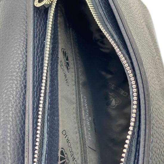 Клатч Di Gregorio синий кожаный - фото 5, 