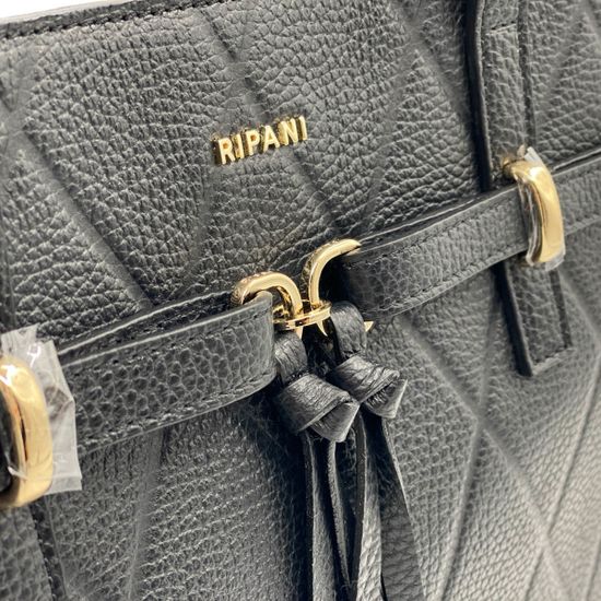 Сумка Ripani черная кожаная - фото 4, 