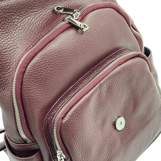 Рюкзак Di Gregorio бордовый кожаный - фото 5, 