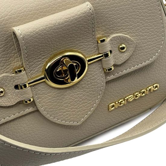 Сумка кросс-боди Di Gregorio бежевая кожаная - фото 4, 8973 DG BEIGE