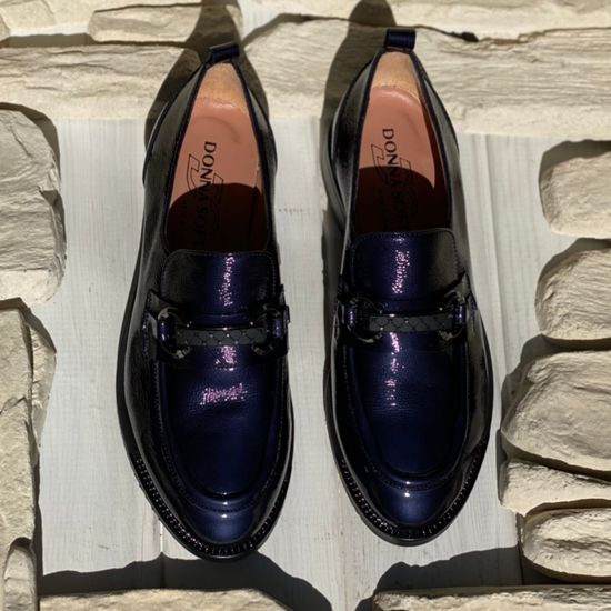 Лоферы Donna Soft синие лаковые демисезонные - фото 11, 