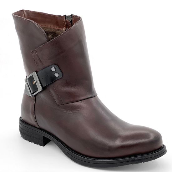 Ботинки Cover коричневые кожаные МЕХ - фото 2, 22006-2 COV