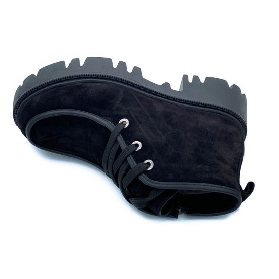 Ботинки Cover черные замшевые МЕХ - фото 5, 895-2-34 COV