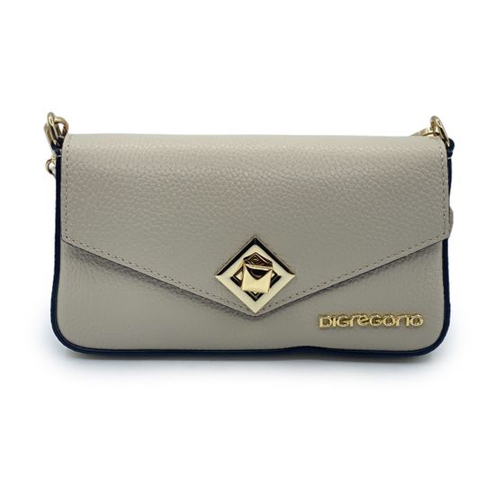 Клатч Di Gregorio бежевый кожаный - фото 1, 