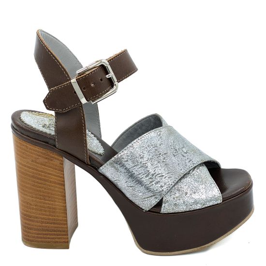 Босоножки Fru.it коричнево-серебряные - фото 1, 2952 FR