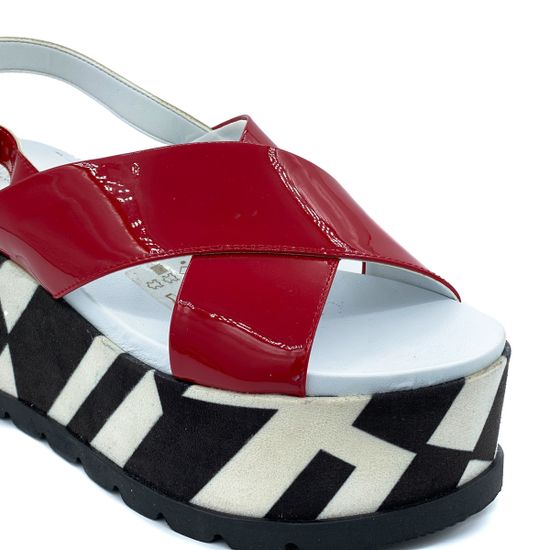 Босоножки Jeannot красные из лакированной кожи - фото 6, 