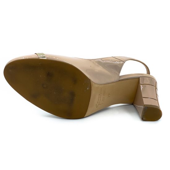 Босоножки Giorgio Piergentili бежевые из лакированной кожи - фото 4, 