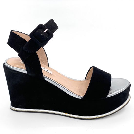 Босоножки Tiffi черные замшевые - фото 1, 