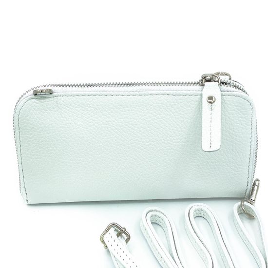 Сумочка Di Gregorio кросс-боди белая кожаная маленькая - фото 2, 