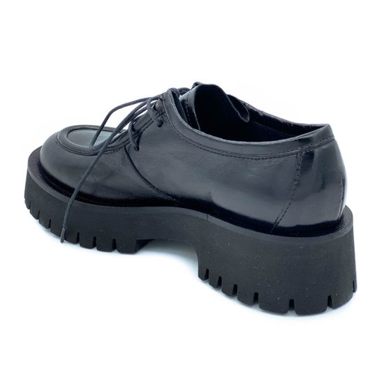 Полуботинки Mimmu черные кожаные демисезонные - фото 3, 