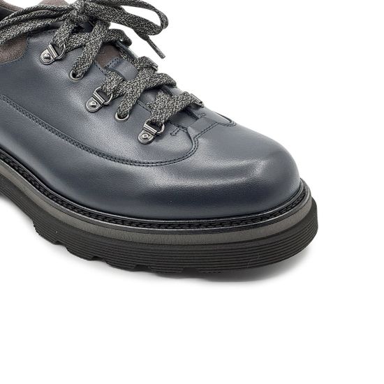 Полуботинки GIAMPIERONICOLA синие кожаные на шерстяной байке - фото 6, 46301A GPN BLU