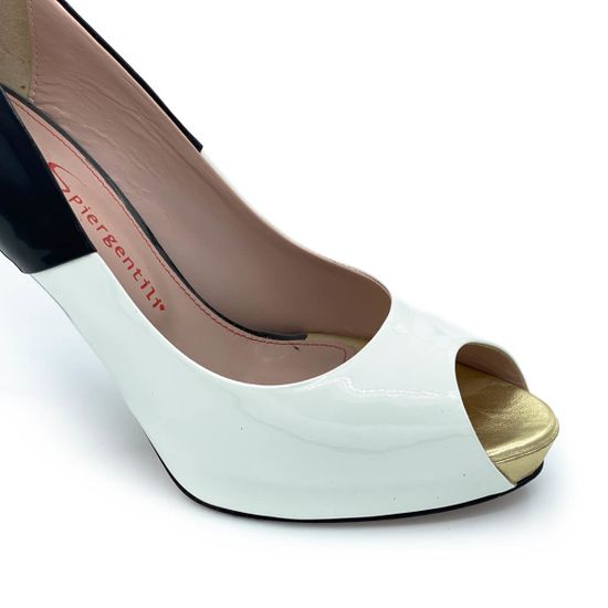 Туфли Giorgio Piergentili черно-белые лаковые - фото 5, 