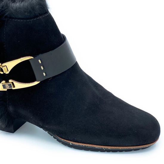 Ботинки Baldinini черные замшевые МЕХ - фото 6, 