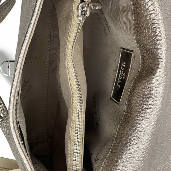 Сумка кросс-боди Marina Creazioni кожаная золотого цвета - фото 6, 