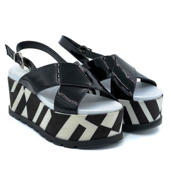 Босоножки Jeannot черные из лакированной кожи - фото 7, 