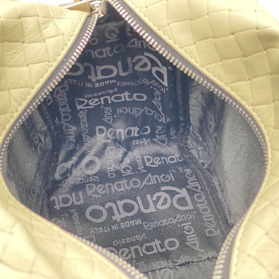 Сумка Renato Angi кросс-боди бежевая кожаная плетеная - фото 5, 