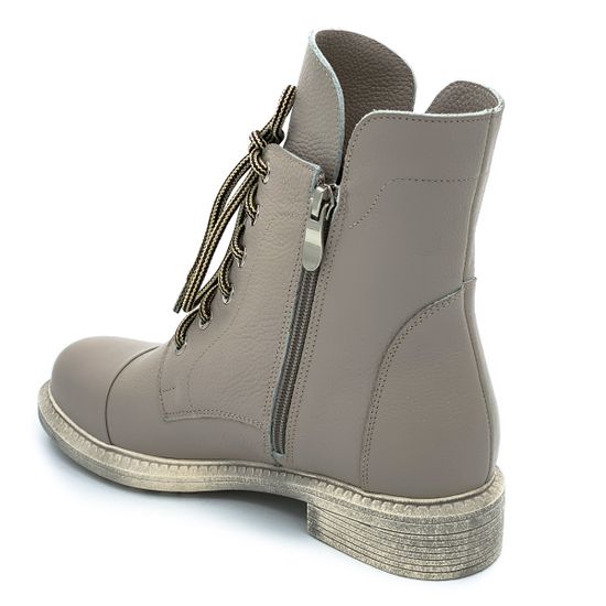 Ботинки Cover бежевые кожаные МЕХ - фото 3, 