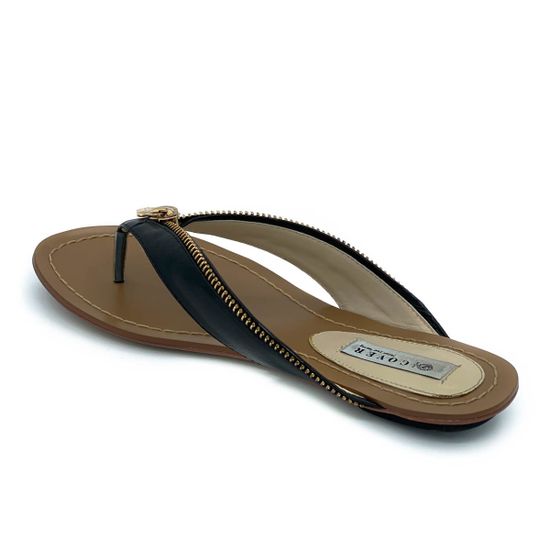 Шлепанцы Cover черные кожаные - фото 3, 