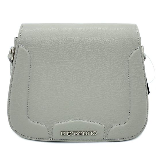 Клатч Di Gregorio серый кожаный - фото 1, 