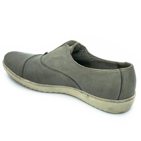 Слипоны Giampieronicola серые кожаные - фото 3, 