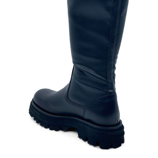 Ботфорты стрейч Tuffoni черные кожаные на байке - фото 5, 3423014LB TUF