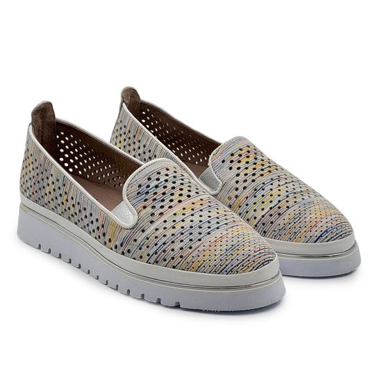 Слипоны Lab Milano мультиколор кожаные перфорированные - фото 8, 0860129 LAB MULT