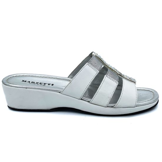 Сабо Marzetti белые кожаные - фото 1, 7016 MZ