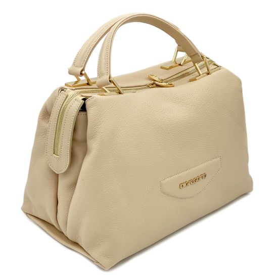 Сумка Di Gregorio бежевая кожаная - фото 2, 