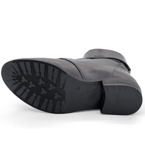 Ботинки Cover черные кожаные на байке - фото 4, 