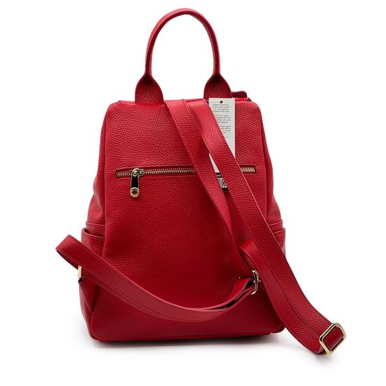 Сумка-рюкзак Di Gregorio красная кожаная - фото 3, 818 DG ROSSO ORO