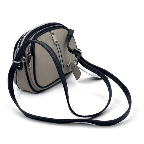 Сумочка Di Gregorio кросс-боди бежевая кожаная маленькая - фото 3, 