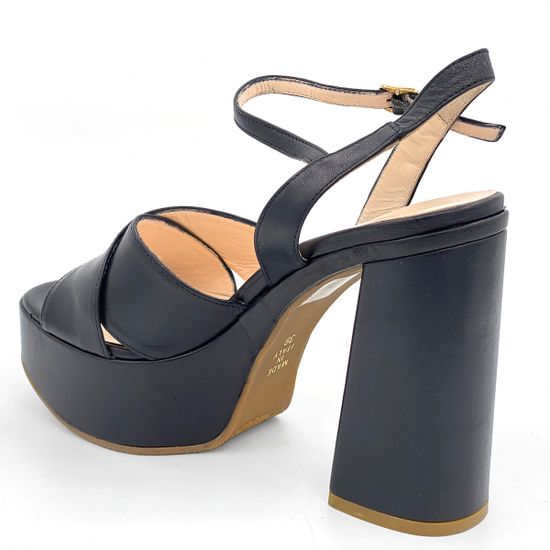 Босоножки Rosso&amp;Nero кожаные черные на платформе - фото 3, 3867 RN NERO
