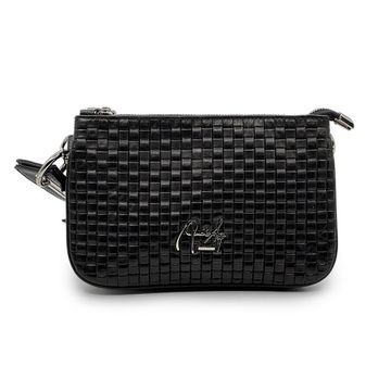 Клатч Renato Angi черный кожаный с плетением - фото 1, 3359617 RA NERO