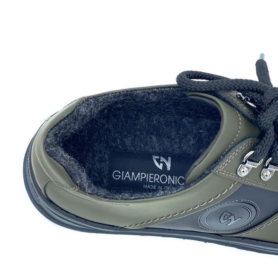 Кеды Giampieronicola черно-зеленые кожаные Байка - фото 7, 