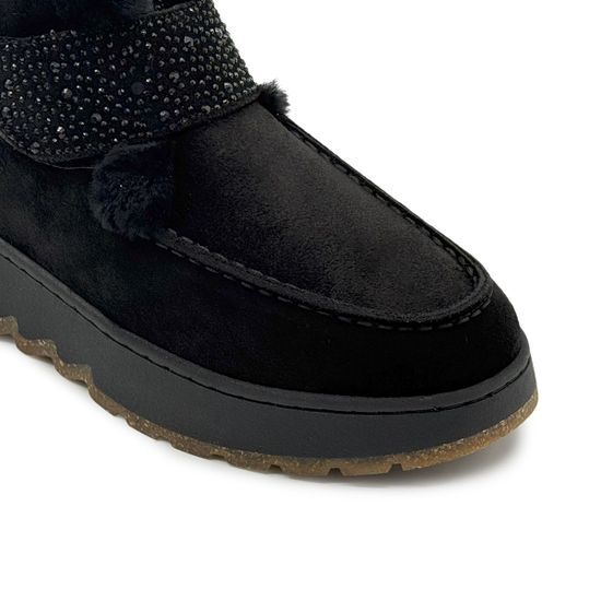 Ботинки Lab Milano черные замшевые со стразами на меху - фото 6, 07913086 LAB NERO