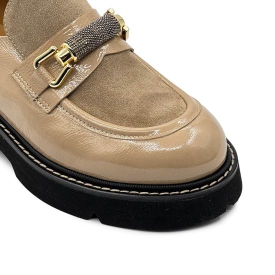 Лоферы женские Mot-Cle кожа/замша бежевые - фото 6, MOT2757 MOT BEIGE