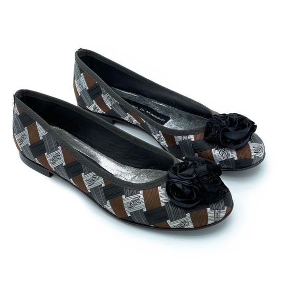 Балетки Gerardino di Maggio мультиколор комбинация кожи и текстиля - фото 6, 